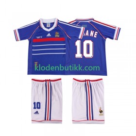 Frankrike ZINANE 10 Barn Retro Hjemme Fotballdrakt 1998 Kortermet